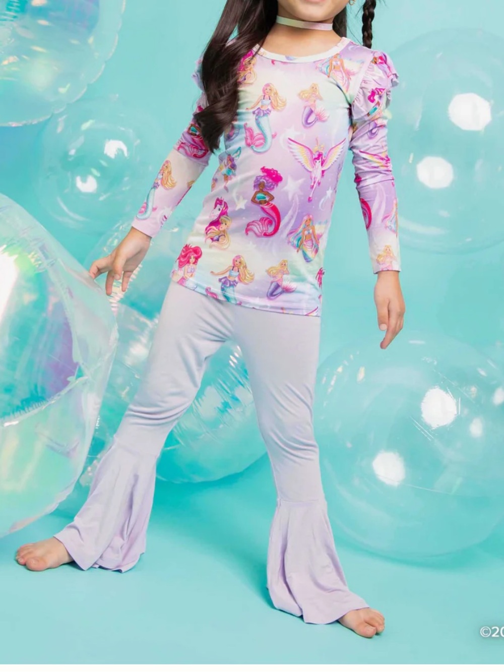Barbie X Bums and Roses Fantasy Top and Bell Bottoms